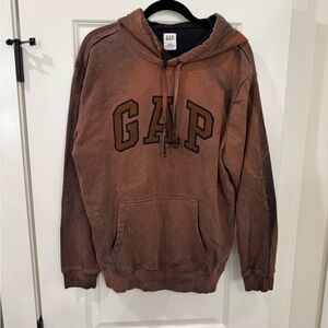 GAP Brown/Black Distressed Hoodie